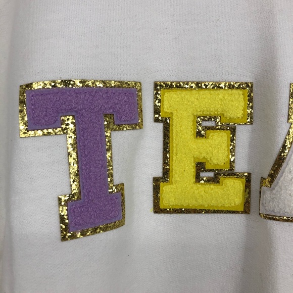 Fleece Lined Plus 2X TEACH Sweatshirt NWOT; Glitter Around Letters; Teac… - Picture 6 of 9